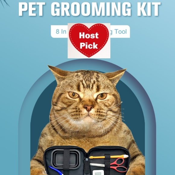 Pet Grooming Kit 8-piece Brushes, clippers, scissors etc. for dogs and cats - Picture 2 of 11